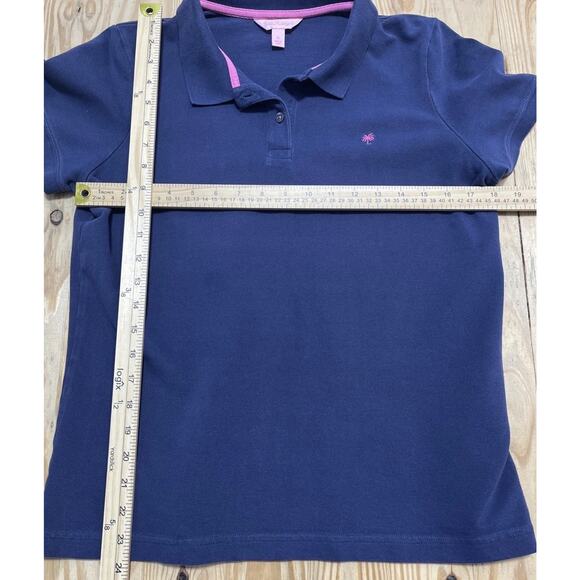 LILLY PULITZER Girls Blue Pima Cotton Short Sleeved Resort Fit Polo Shirt XL - Picture 6 of 7